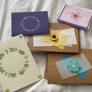 Handmade cards Blank inside for sympathy birthday thank you etc with  envelope